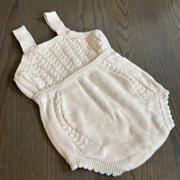Cat & Jack Baby Girl Oatmeal Sweater Romper/Jumper - 18M - Picture 2 of 4